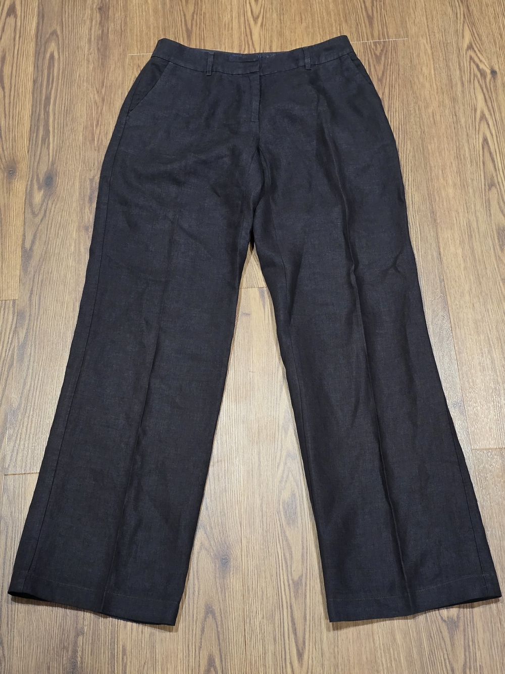 Boden Brown Wide-Leg Linen Trousers